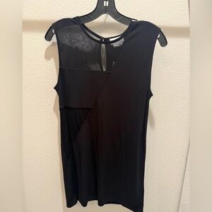 DKNY Black Sleeveless Asymmetric Tunic Top